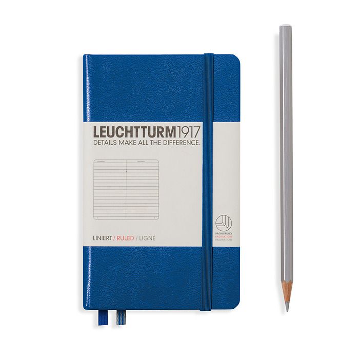Notebook Pocket (A6), Hardcover, 187 numbered pages, Royal Blue, ruled