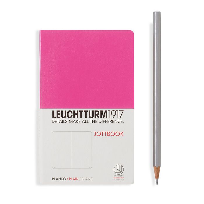 Jottbook Pocket (A6), 60 numbered pages, 16 perforated pages, New Pink, plain