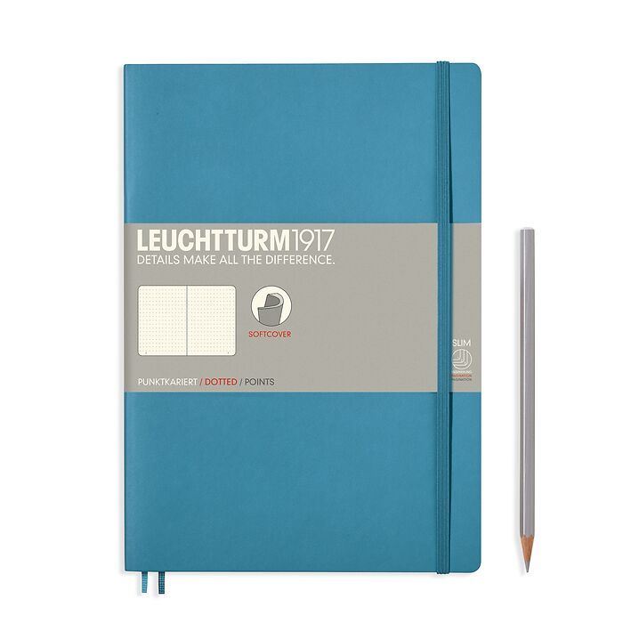 Notebook Composition (B5), Softcover, 123 numbered pages, Nordic Blue, dotted