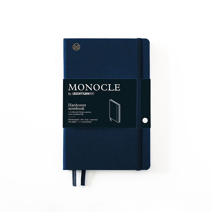 Notebook B6+ Monocle, Hardcover, 192 numbered pages, Navy, dotted