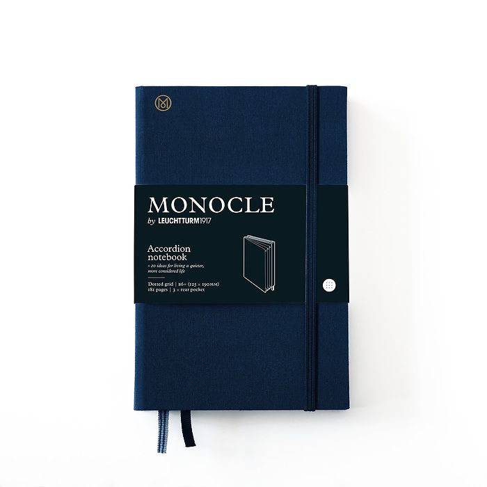 Monocle Wallet B6+, Hardcover, 192 numbered pages, Navy, dotted