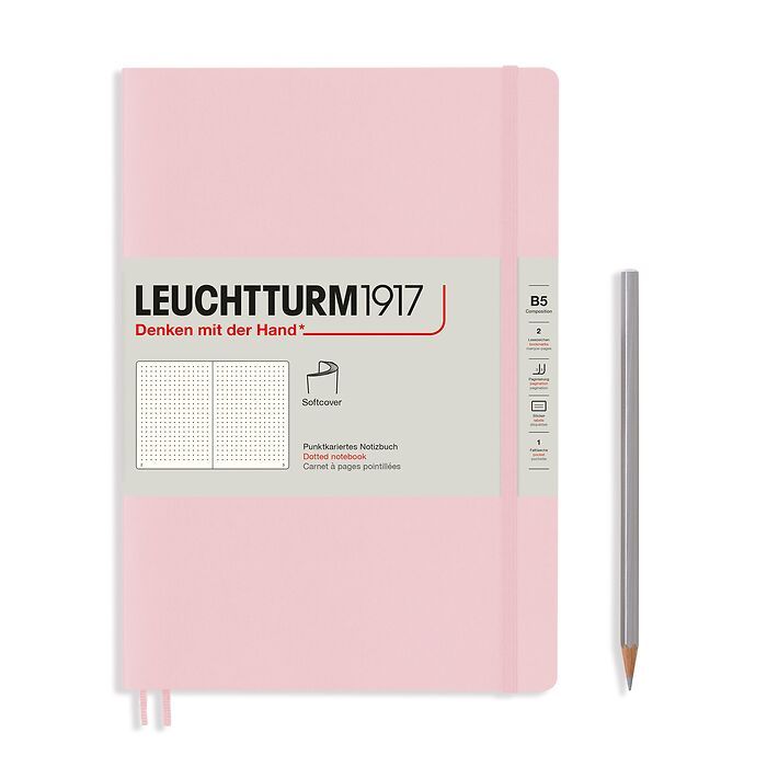 Notebook Composition (B5), Softcover, 123 numbered pages, Powder, dotted