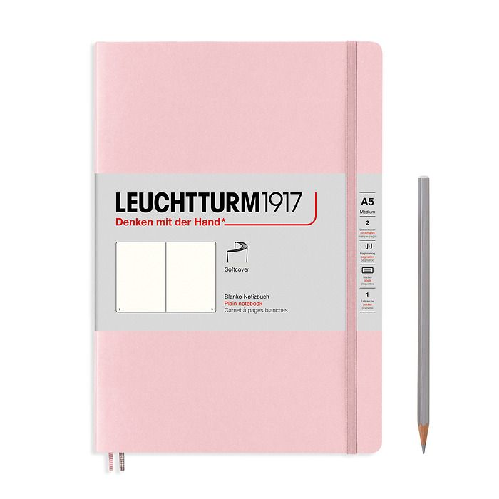 Notebook Composition (B5), Softcover, 123 numbered pages, Powder, plain