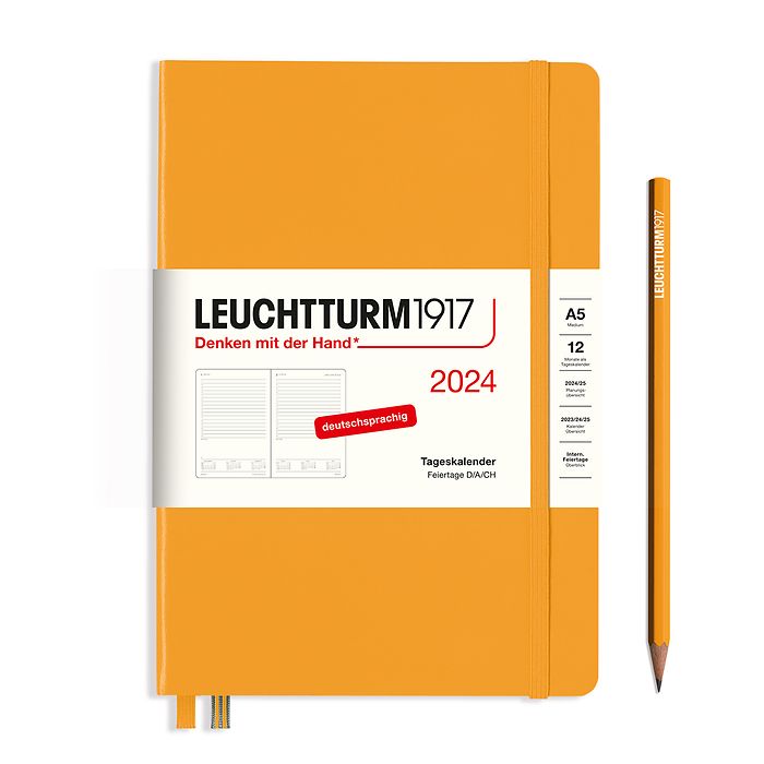 Daily Planner Medium (A5) 2024, Rising Sun, German