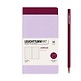 Jottbook (A6), 59 numbered pages, dotted, Lilac and Port Red, Pack of 2